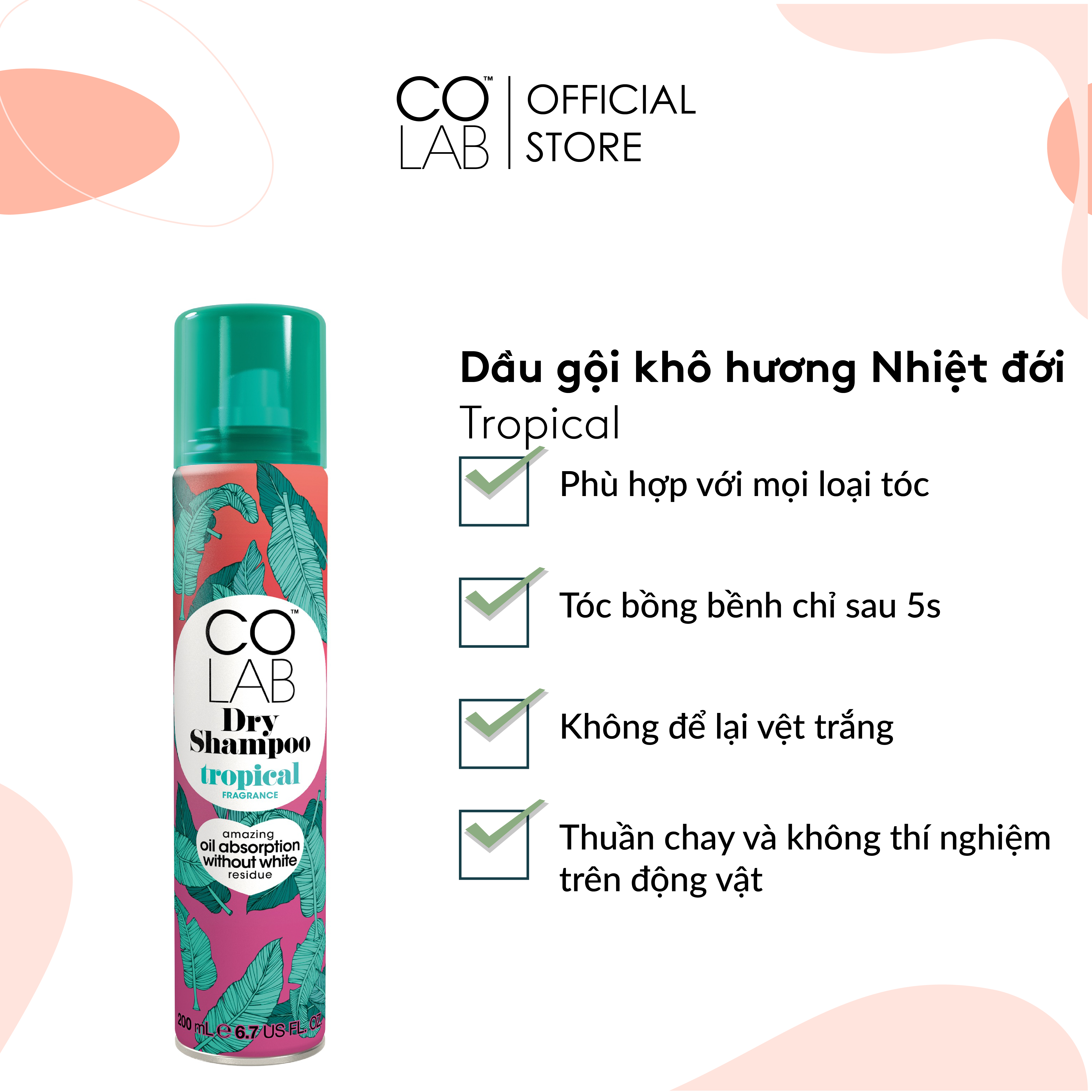 Dầu gội khô COLAB hương Tropical 200ml