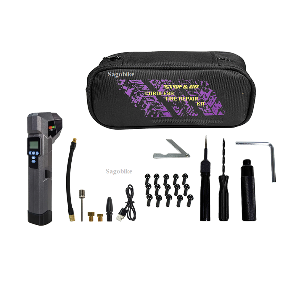 Bộ bơm vá xe Stop&amp;Go 7000 (new) - Bộ bơm vá xe máy, ô tô, xe hơi Stop và go hàng chính hãng, nhập khẩu Mỹ