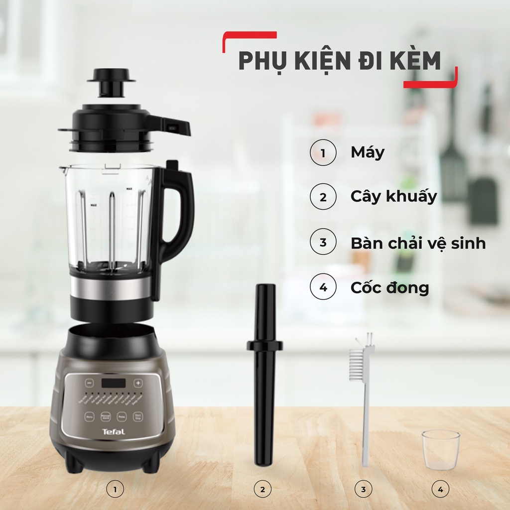 Máy làm sữa hạt, xay sinh tố và nấu đa năng Tefal BL967B66, 1300W, 1.75L - Hàng chính hãng