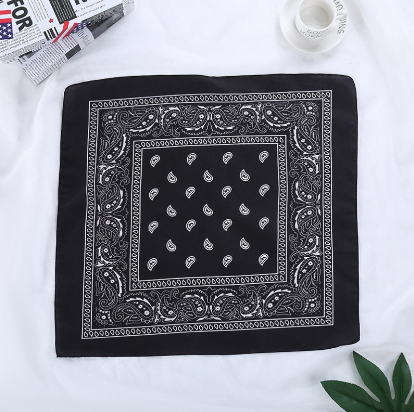 Khăn bandana turban vuông thời trang hàn quốc siêu nhiều màu tăng thêm điểm nhấn đầy tinh tế - Đen