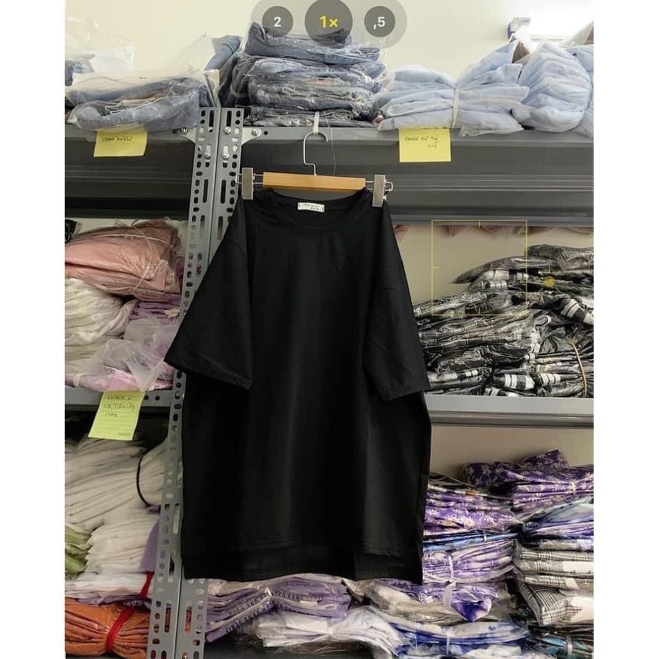 Áo Phông Trơn Dáng Rộng Xẻ Vạt Unisex