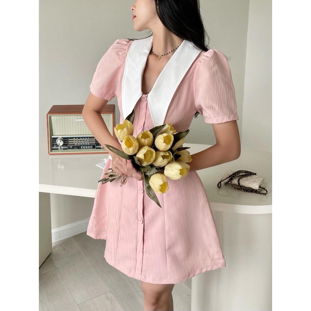 RECHIC Đầm Ngắn Rissy cổ vạt to dáng chữ A trẻ trung thanh lịch phù hợp đi làm dạo phố