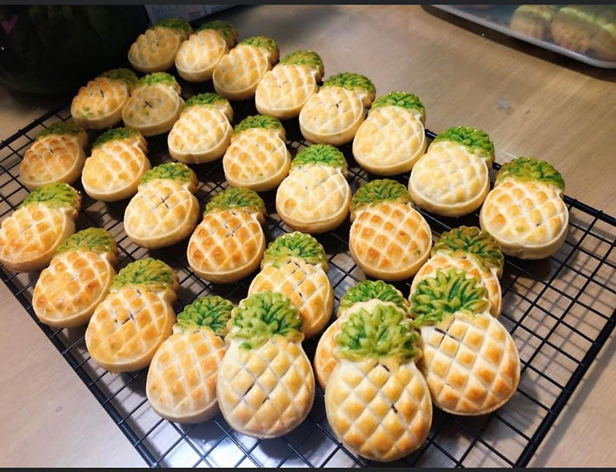 Combo Khuôn Nén Lò Xo Làm Bánh Trung Thu,Khuôn Nhấn Làm Bánh Dứa 2 Mặt 50gr - Hàng Chính Hãng MINIIN