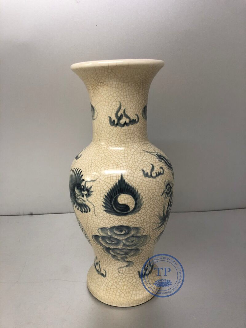 Lọ hoa men rạn vẽ tinh xảo KH12147