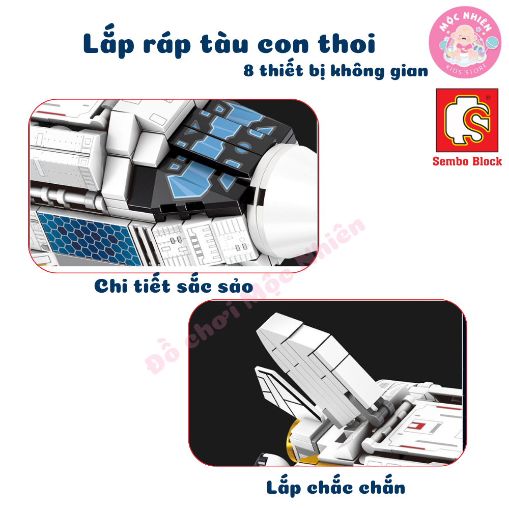 Đồ chơi lắp ráp xếp hình tàu con thoi Space Shuttle 8 trong 1 SEMBO BLOCK 203311 - 203318