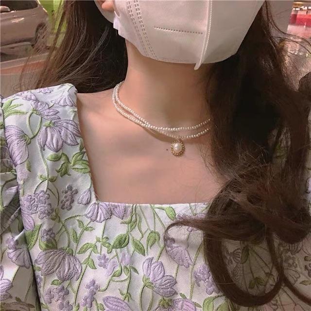 Choker xinh - Vòng cổ hạt bẹt dễ thương