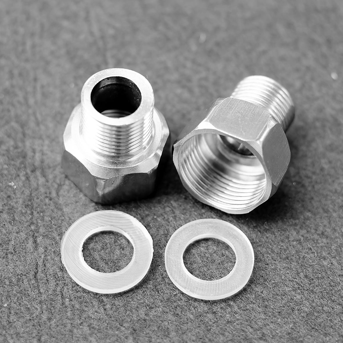 Combo 02 nối giảm ren trong 27 - ren ngoài 21, nối ren trong 27 ren ngoài 21 Inox kèm gioăng