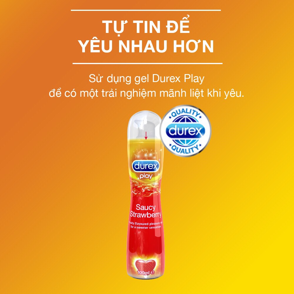 Gel Bôi Trơn Durex Play Strawberry 100ml / chai + Tặng 1 bao cao su Innova Siêu Gai