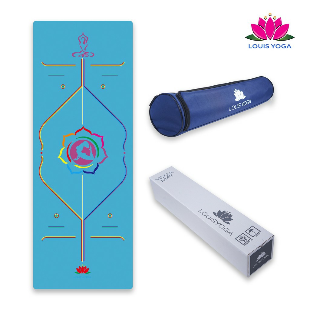 Thảm tập yoga cao su cao cấp 183x68x0.5cm định tuyến - Chống thấm, chống trơn, trượt - Thương hiệu QUEEN