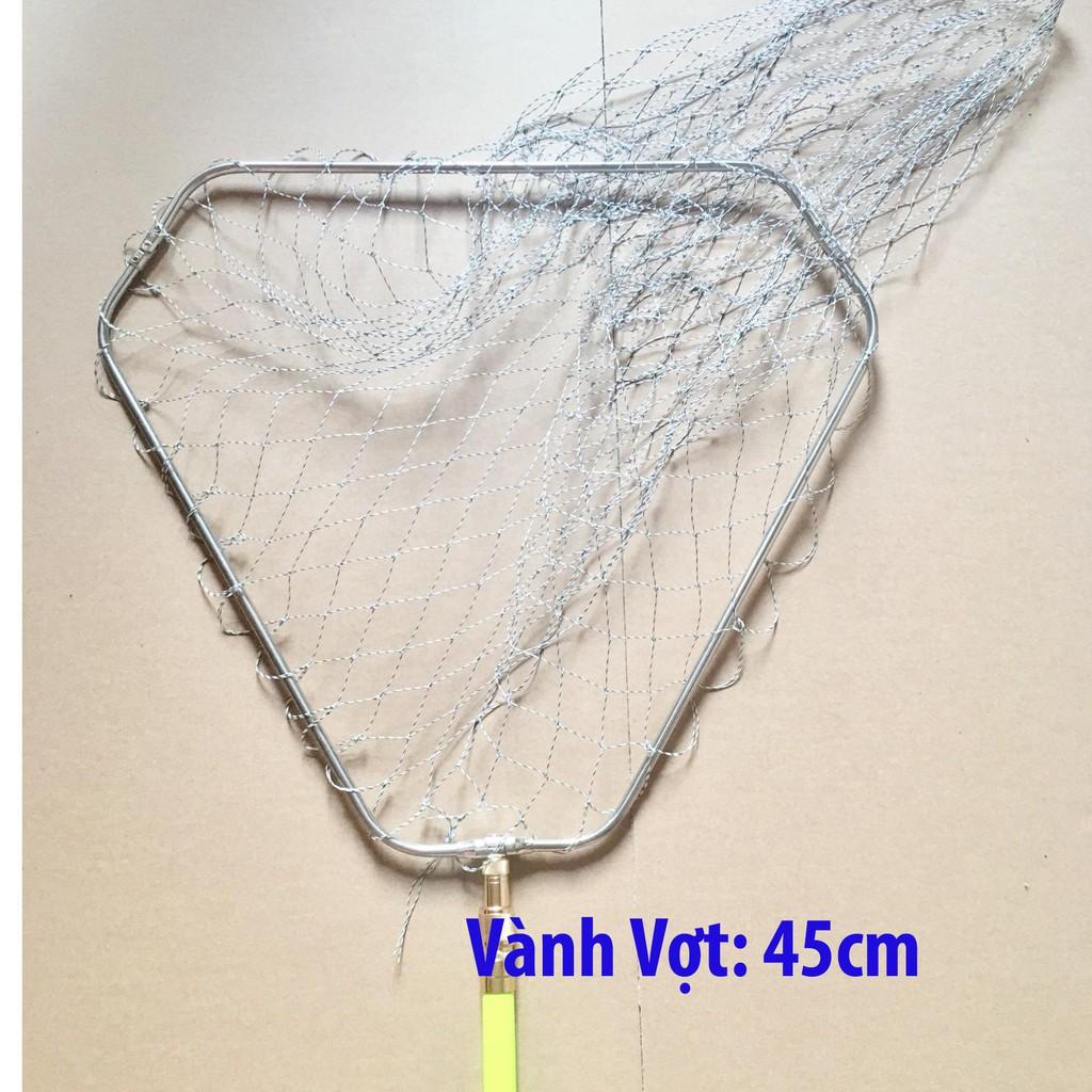 Vợt vớt Cá Inox Vành Tam giác đủ size, Chất liệu inox siêu bền.