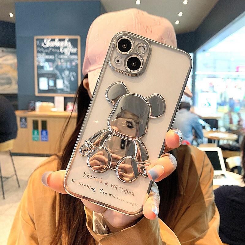 Ốp lưng in nổi hình gấu Bearbrick 3D cho iPhone 6Plus, 7Plus, Xsmax, 11Promax, 12Promax, 13Promax