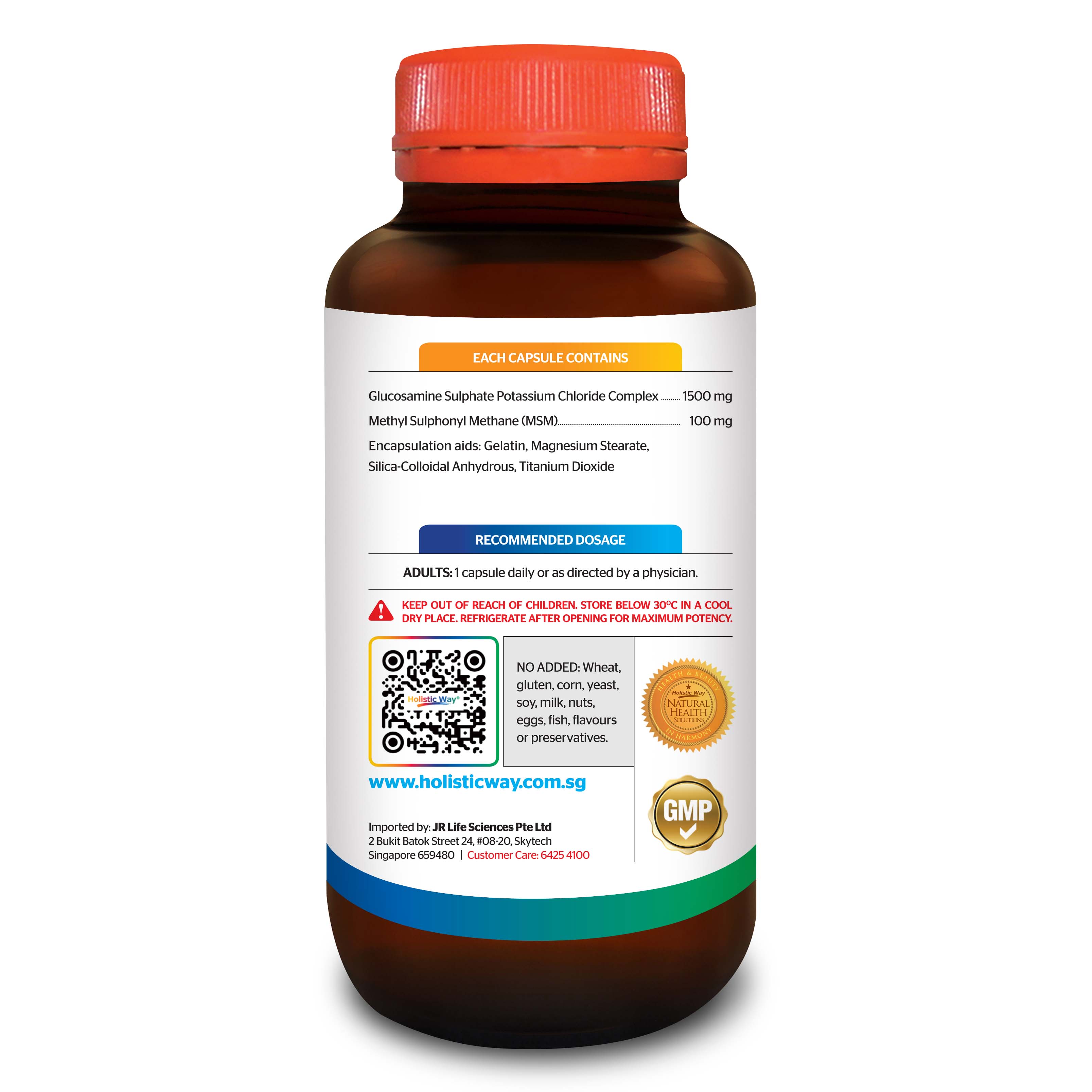 Viên Uống Glucosamine Giúp Bôi Trơn Sụn, Giảm Đau Khớp, Ngăn Ngừa Thoái Hóa Khớp Holistic Way Premium Grade Glucosamine 1500Mg + MSM