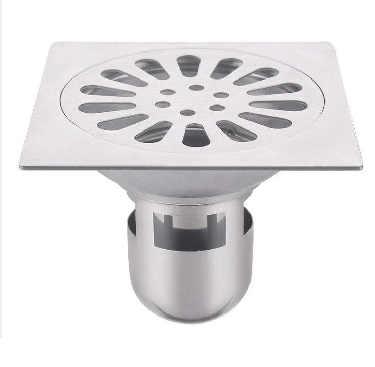 Phễu thoát sàn ngăn mùi Inox 304 Kích Thước 12*12cm - Phễu thoát sàn nhà tắm