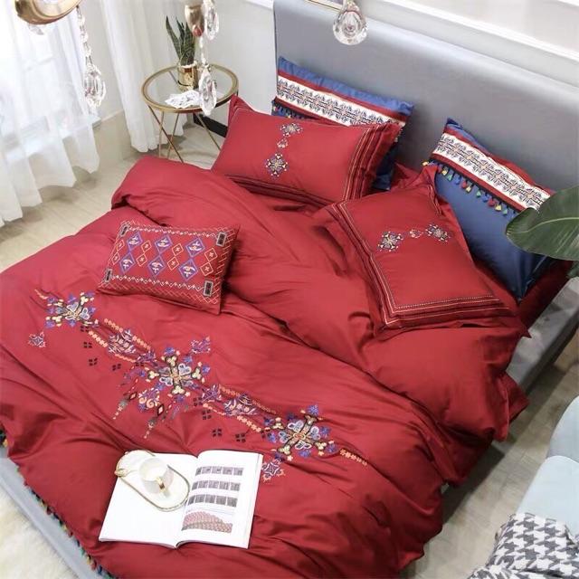 Set Lụa Cưới 6 Món Cao Cấp Hàng Nhập Khẩu Nguyên Set Dành Cho Mùa Cưới 2020