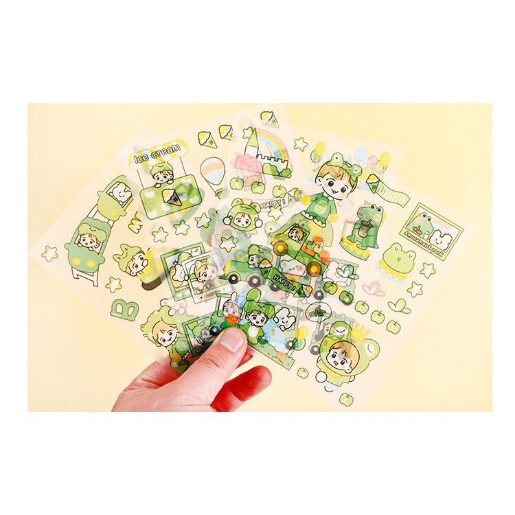 Sticker hình dán cô gái nhỏ set 4 tấm GB6675