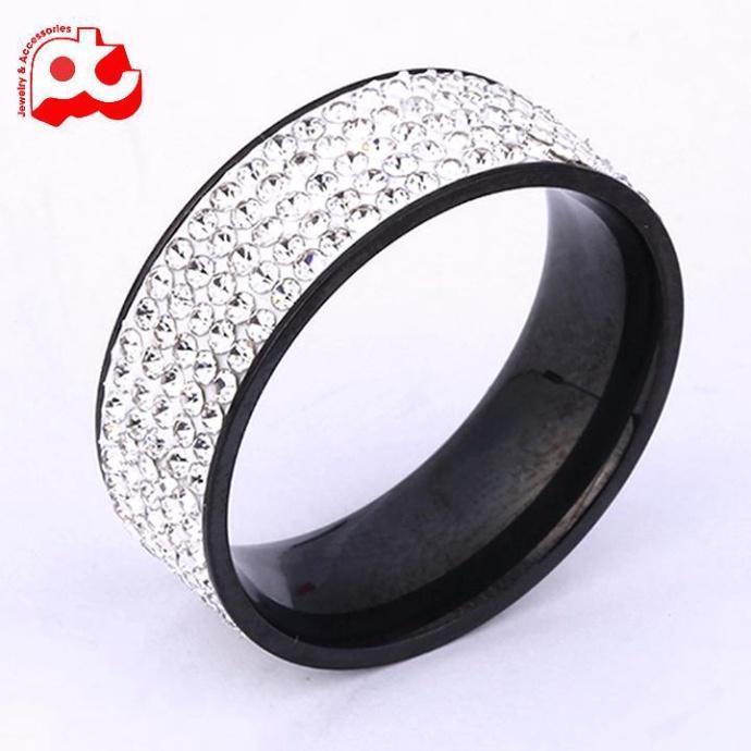 Nhẫn Nam Nữ Cao Cấp Titan Đính Đá Lấp Lánh Thời Trang Thép Không Gỉ trangsucpt - Nhẫn Dring PTNNA29