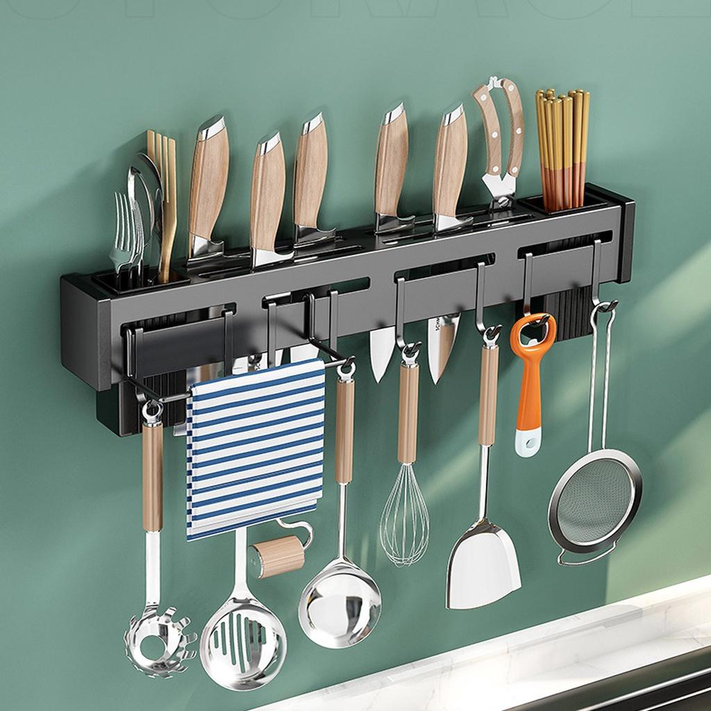 Giá Treo Đồ Nhà Bếp, Giá Cài Dao, Kéo, Đồ Dùng Nhà Bếp Đa Năng Bằng Inox Không Gỉ,Tặng keo dán cường lực