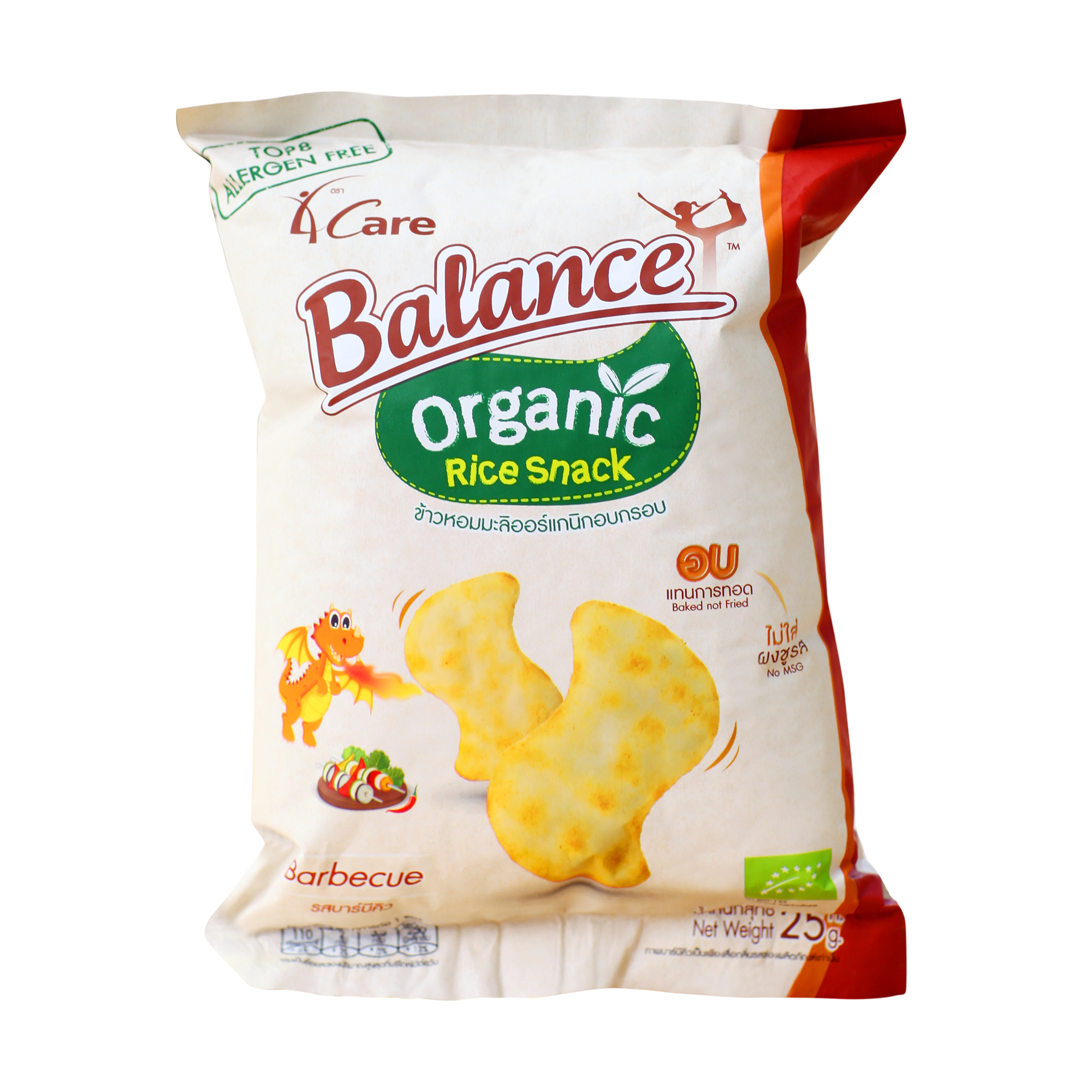 Bánh snack gạo hữu cơ vị BBQ 4Care Balance 25g