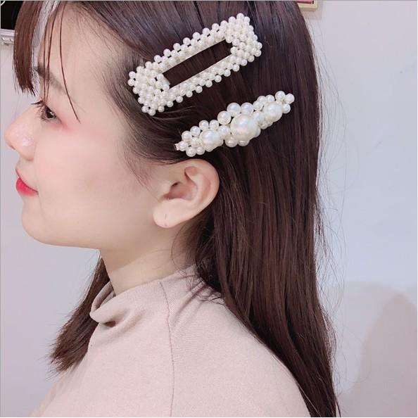KẸP TÓC ĐÍNH ĐÁ NGỌC TRAI PHONG CÁCH HÀN QUỐC số 5 - ẢNH CHỤP THẬT