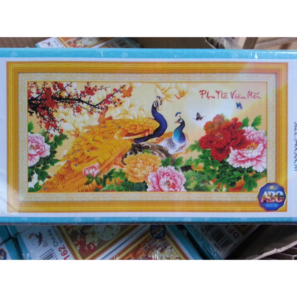 Tranh Đính Đá CÔNG PHU THÊ VIÊN MÃN (ĐÁ ABC CAO CẤP). Kích Thước: 94cm x 50cm