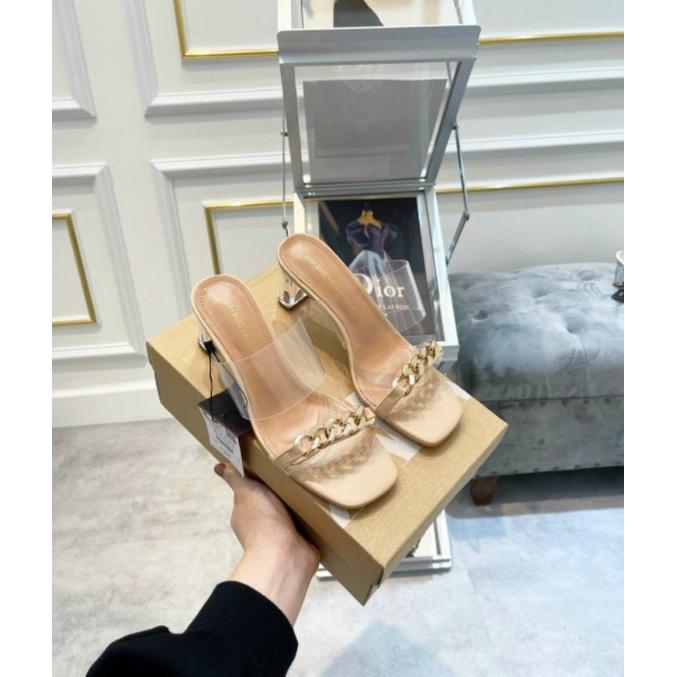 Dép Nữ Quai Trong Đính Xích