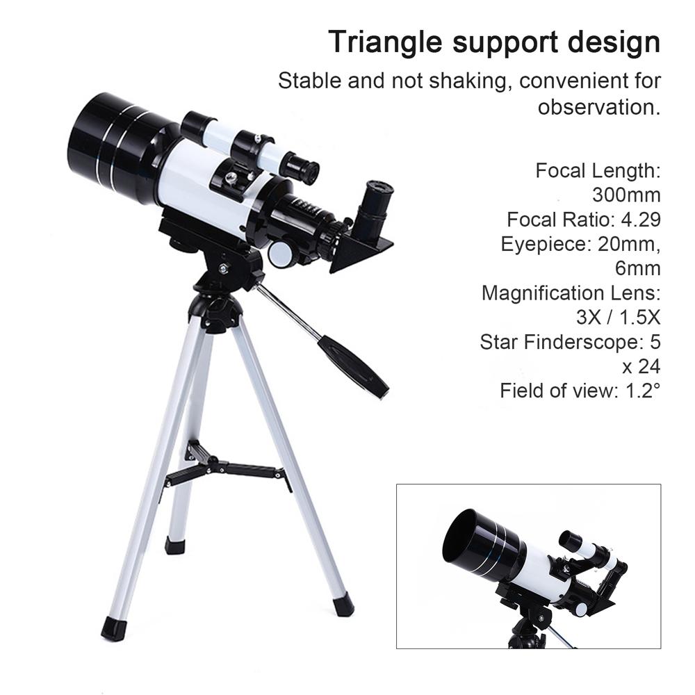 Outdoor Telescope High Clear Astronomical Refracting Telescope Professional Stargazing Telescope Compact Tripod Watching Monocular for Child Teenagers Beginners