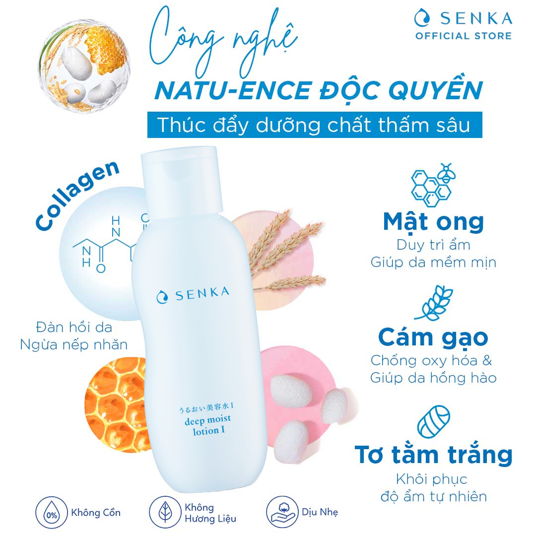 Nước Dưỡng Trắng & Làm mềm da Không Cồn SENKA AQUA BRIGHT LOTION 200ml