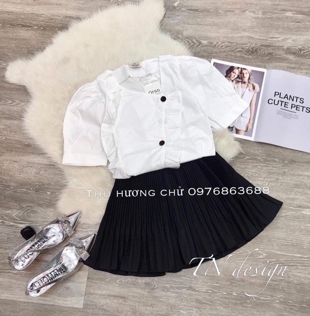 Sơ mi khuy bèo lệch TN