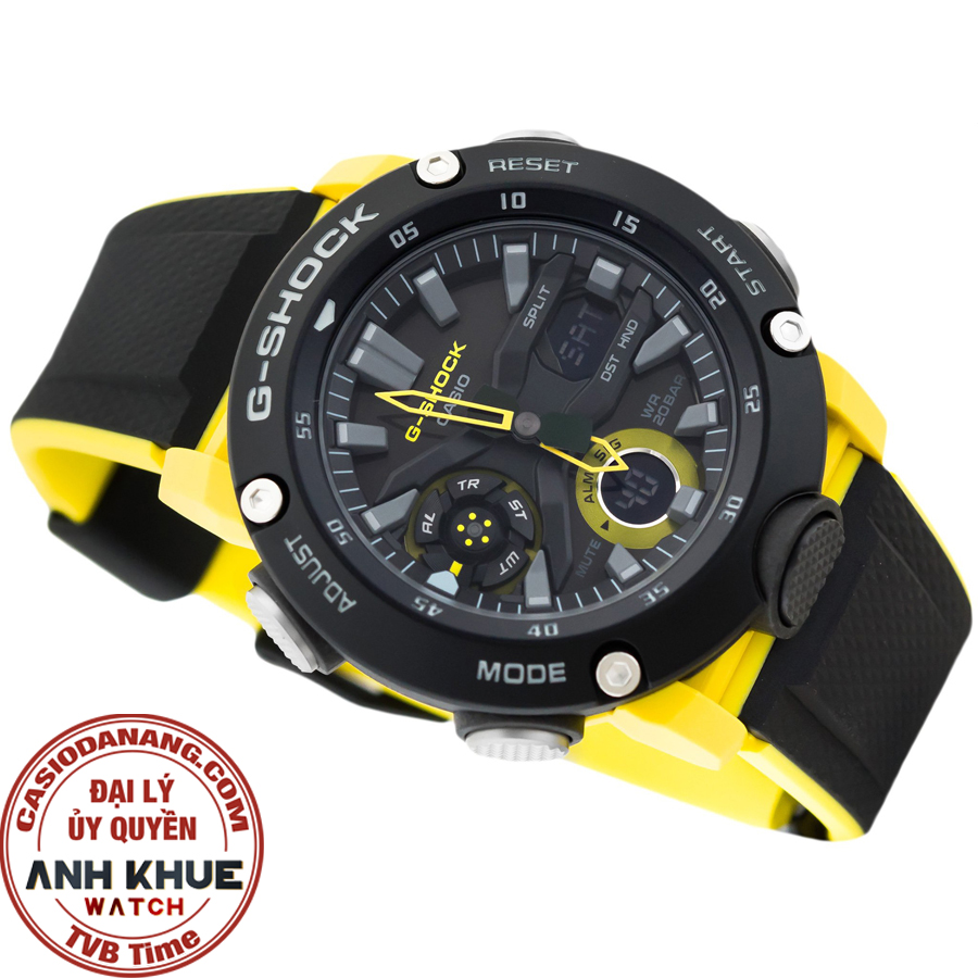Đồng hồ nam dây nhựa Casio G-Shock chính hãng Anh Khuê GA-2000-1A9DR (48mm)