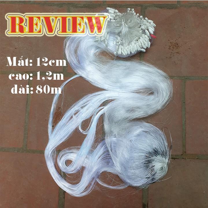Lưới đánh cá ba màn sợi thái mắt 12cm cao 1m2 dài 80m