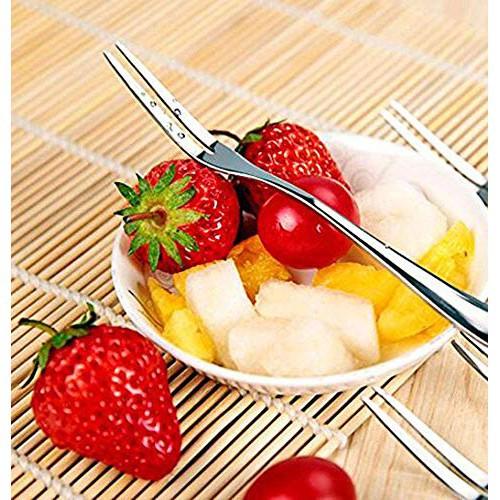 Nĩa Inox Cao Cấp 2 Răng Xiên Trái Cây Loại Trơn Sáng Đẹp
