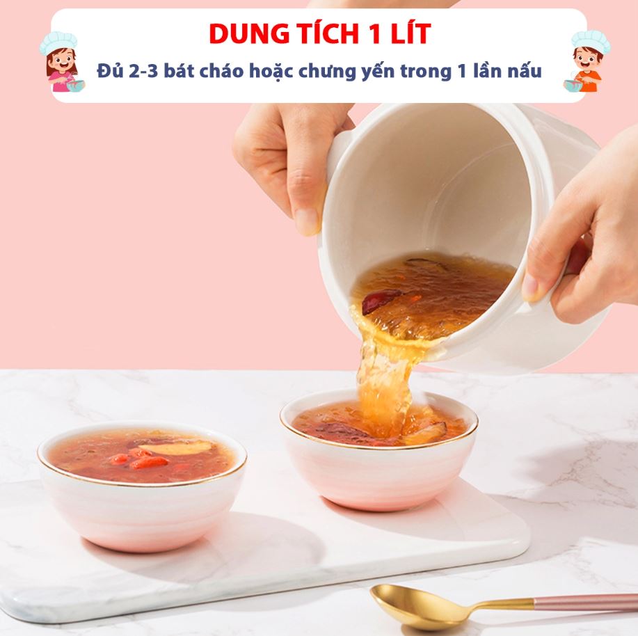 Nồi Nấu Chậm Cho Bé Ăn Dặm SEKA, Nồi Nấu Cháo Chậm, Chưng Yến Hấp Cách Thuỷ Cao Cấp