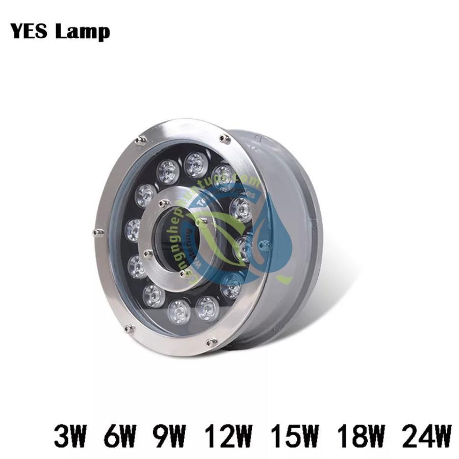 Đèn LED âm nước đổi màu dạng bánh xe 6W