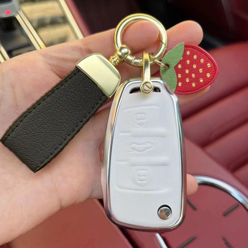 Car Keychain PU Leather Keychain Strap Key Holder Automotive Keychain Sturdy
