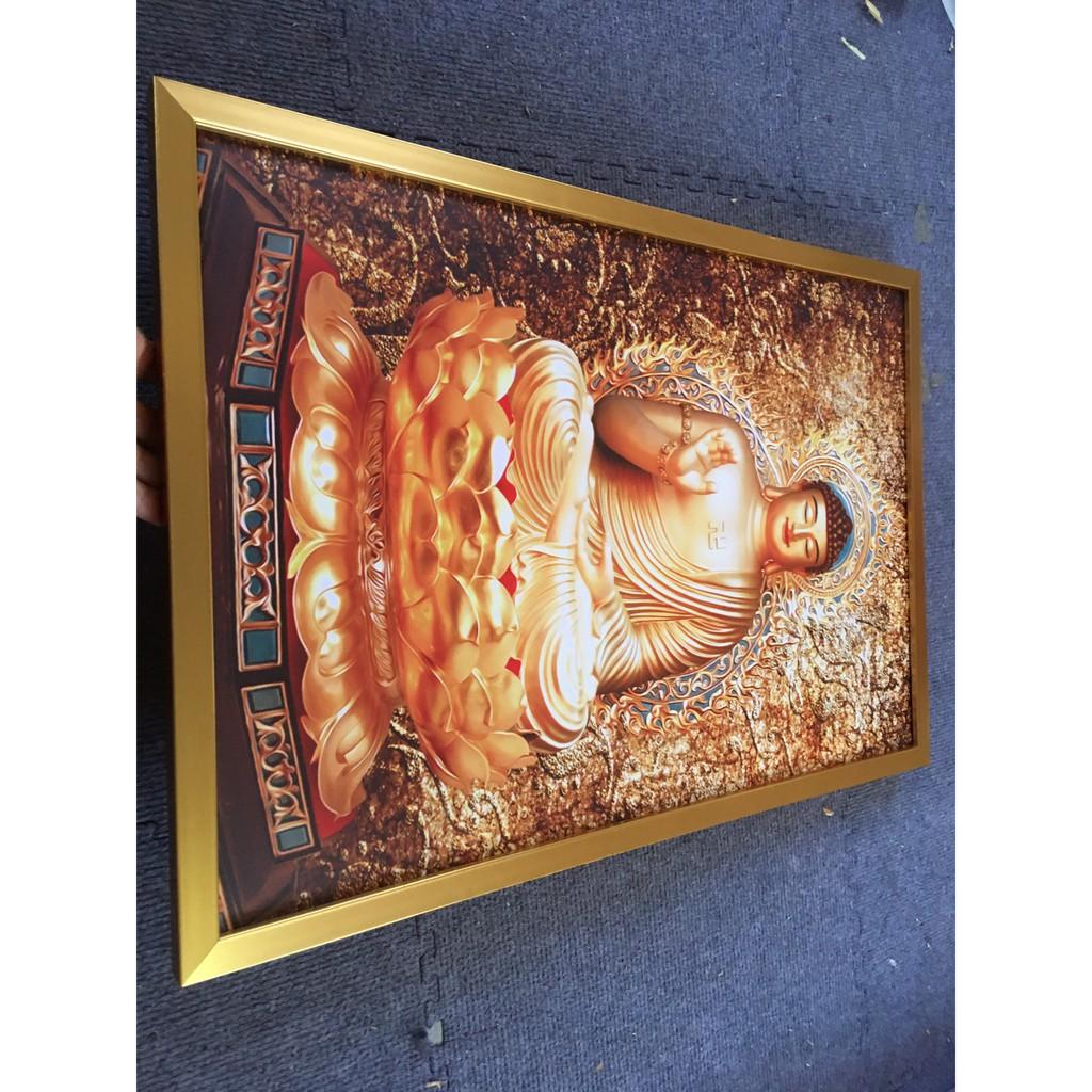 Tranh canvas hươu 50x70 gồm khung composit tặng đinh treo tranh