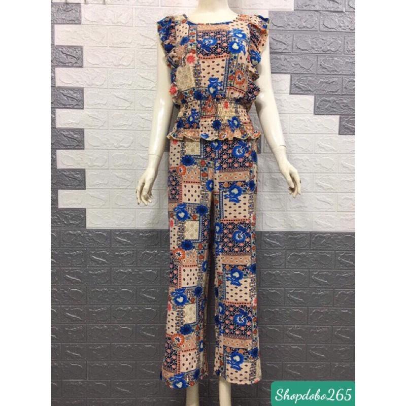 Set đồ nữ,đồ bộ nữ mặc nhà vải lụa sát nách quần ống rộng xịn xò.
