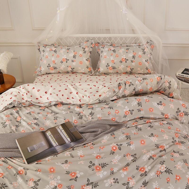 Bộ chăn ga Cotton Poly họa tiết hoa đá siêu sang chảnh, mẫu mới - Hàng nhập khẩu