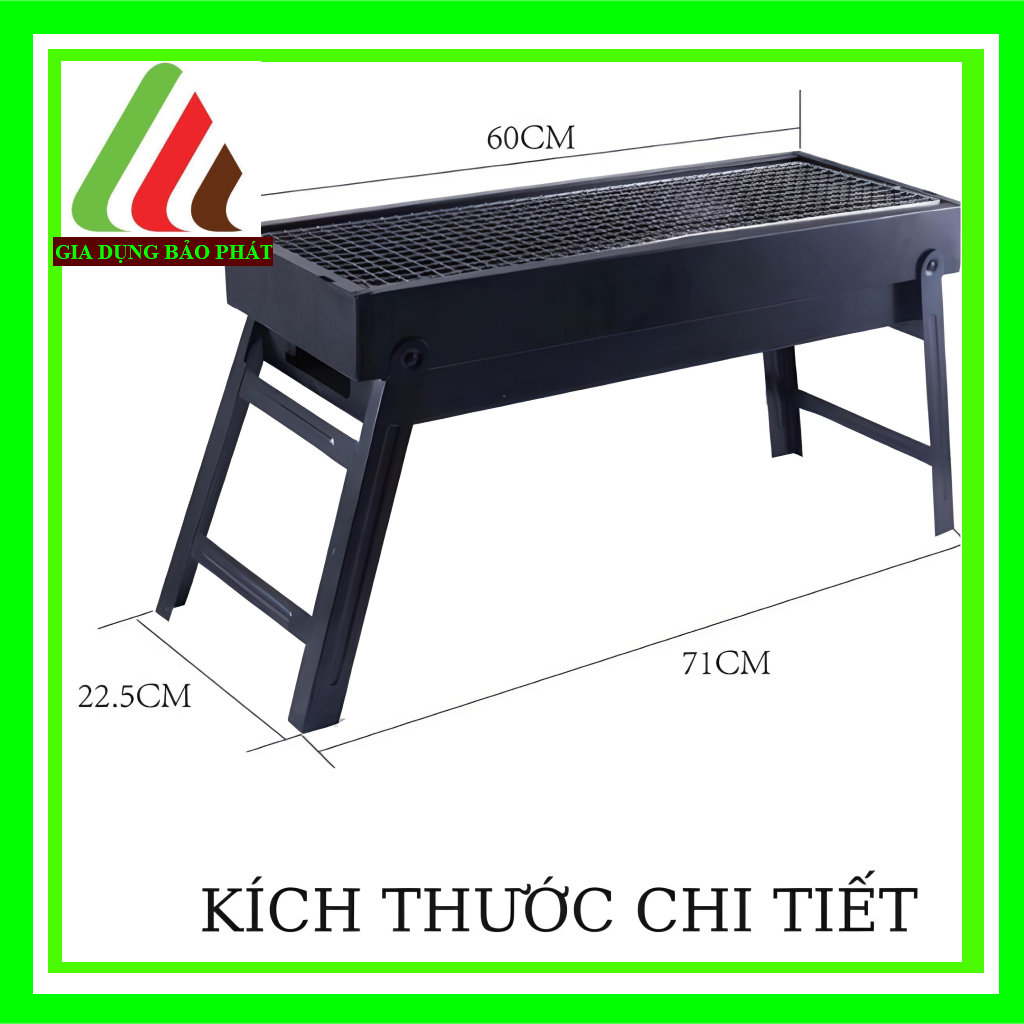 Bếp nướng than hoa BBQ ngoài trời làm bằng sắt sơn tĩnh điện cao cấp