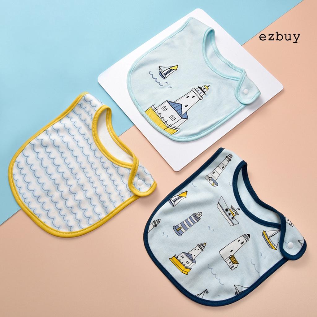 Set 3 yếm ăn họa tiết hoạt hình trọng lượng nhẹ chống bẩn cho bé