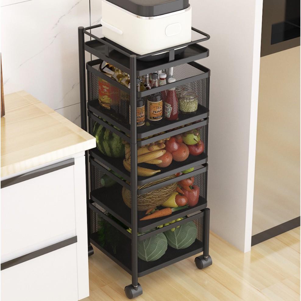 Kệ bánh xe di chuyển 4 tầng có thể xoay Magical Space - AsiaMart