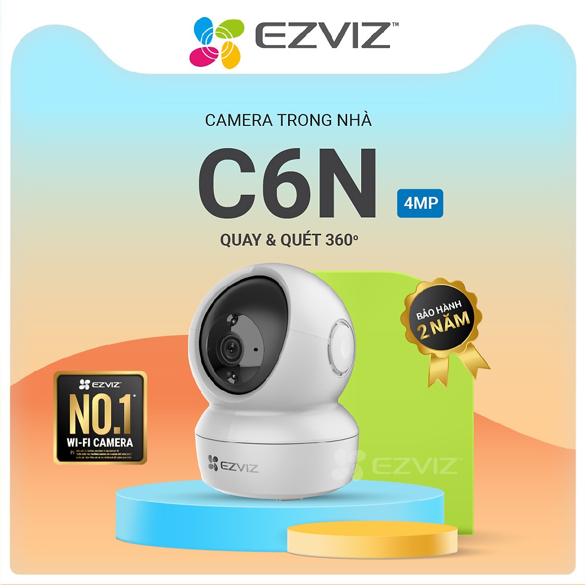 Camera Wifi trong nhà EZVIZ C6N 4MP FULL 1080P, Hàng Chính Hãng