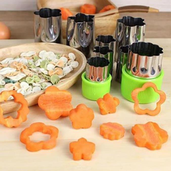 Bộ dụng cụ tỉa rau củ quả 8 món - bộ dụng cụ tỉa cà rốt..