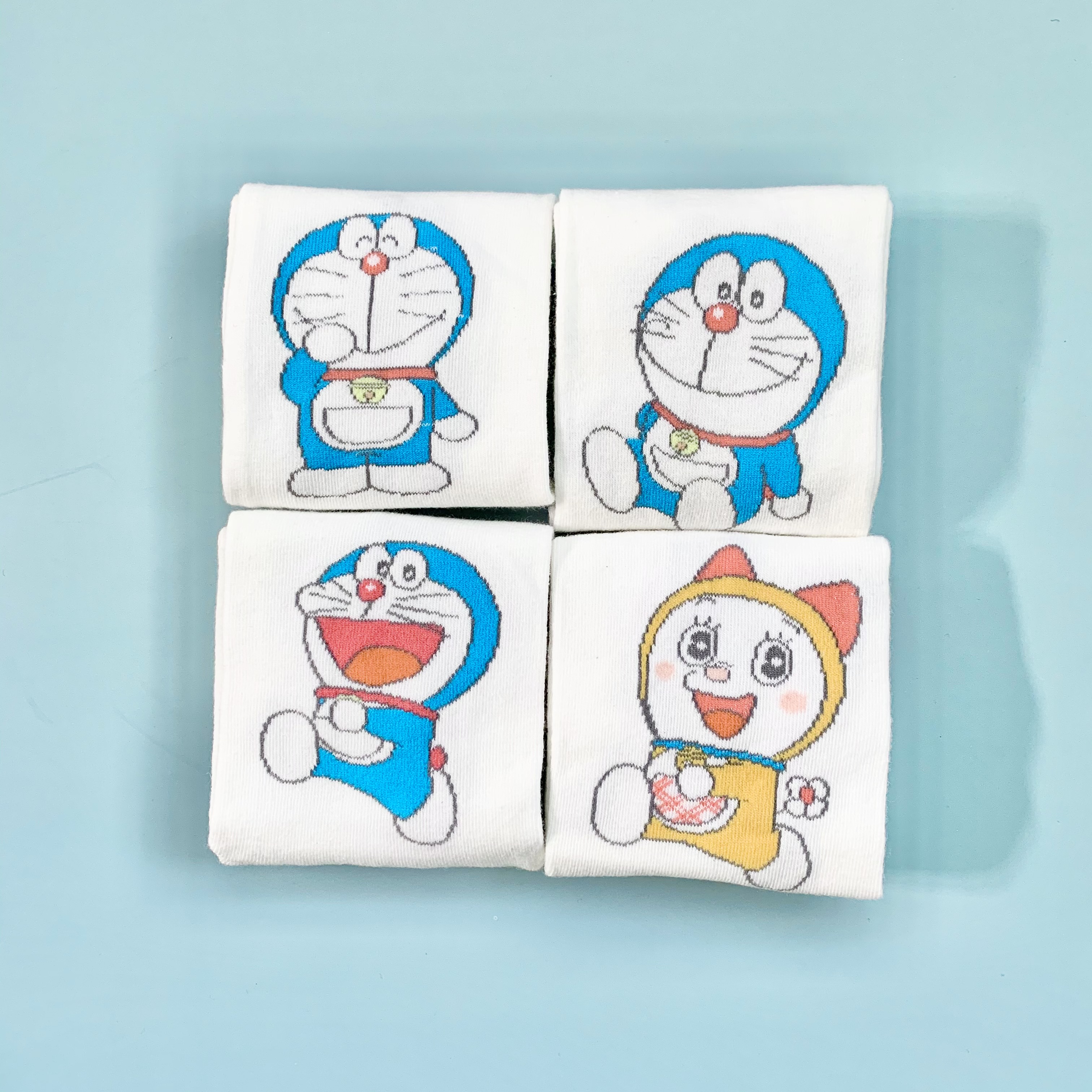 Set hộp 4 đôi tất nữ NICESOKS chất liệu cotton cao cấp, ngắn cổ thể thao, họa tiết Doraemon - NS5008FS - hàng chính hãng