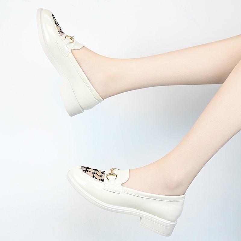 Small leather shoes female British style 2021 new Japanese jk flat-soled transparent net single shoes all-round student college style Korean version