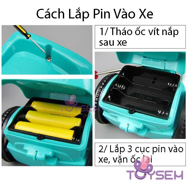 Xe đồ chơi trẻ em bé đi xe đạp xoay 360 độ có nhạc và đèn sáng 3 màu - Quà tặng sinh nhật, thôi nôi cho bé