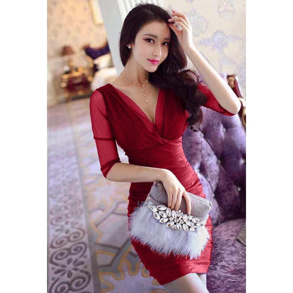 ĐẦM THIẾT KẾ BODY PHỐI LƯỚI CỰC SANG