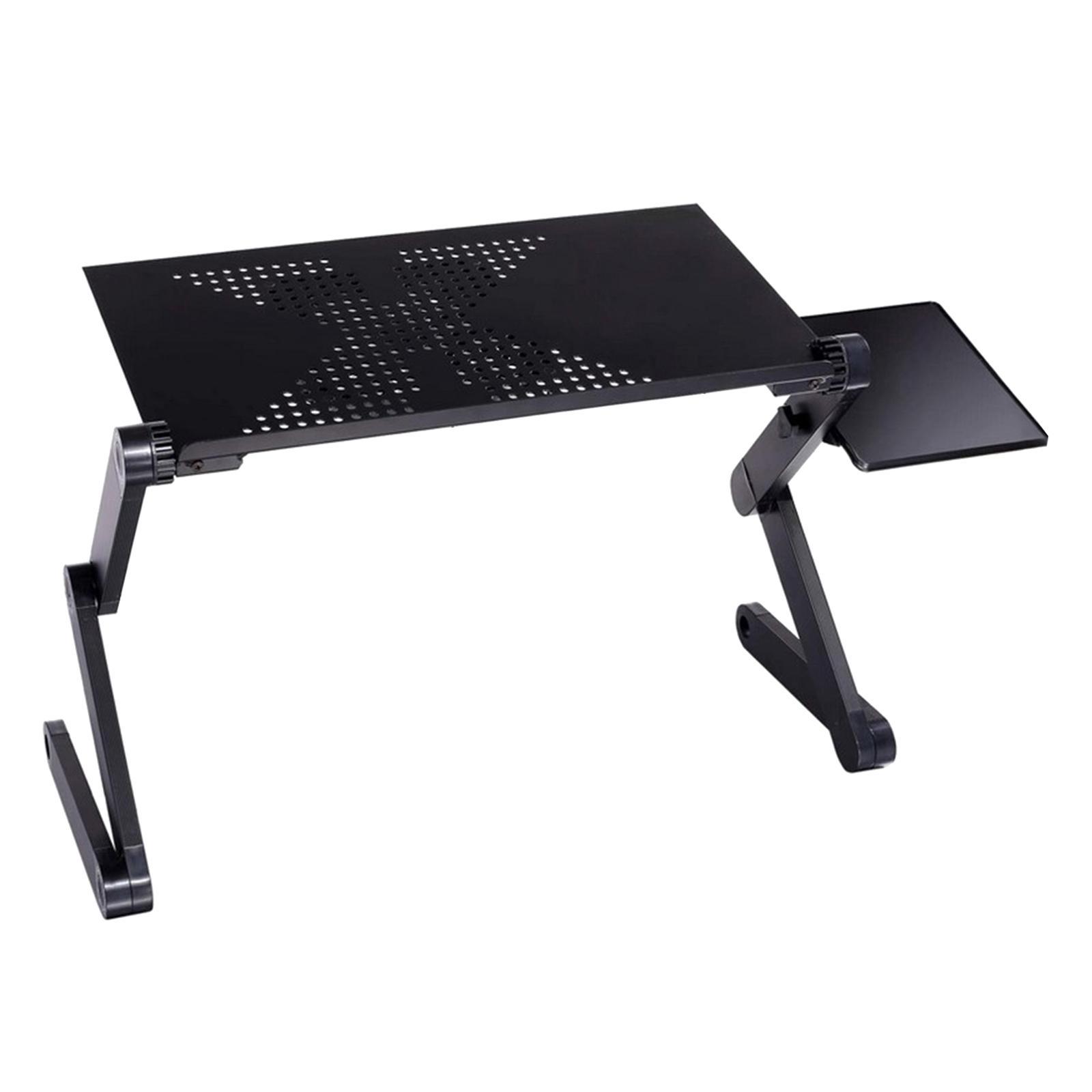 Laptop Cooling Stand Lap Desk with Mouse Tray Adjustable Height Angle Aluminum Alloy Desktop Tray Computer Riser Table Cooler Folding Holder