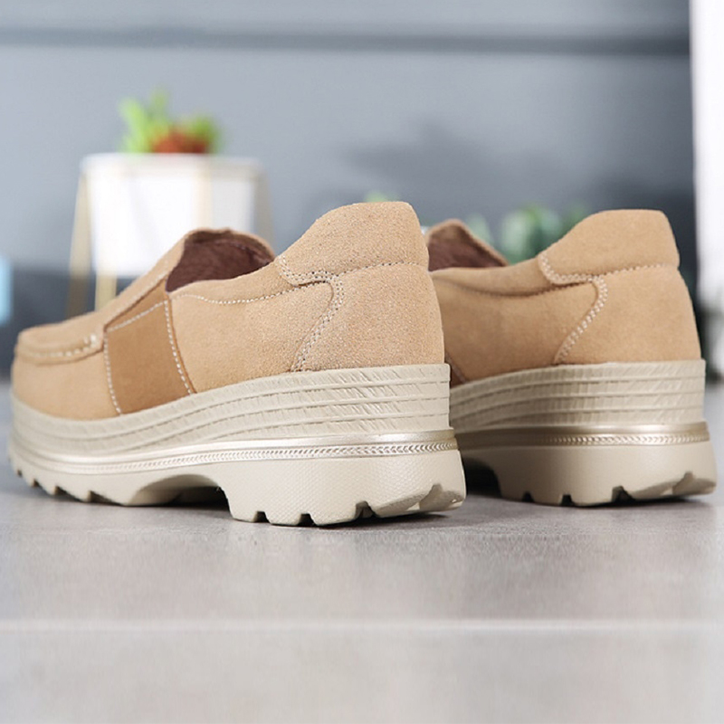 Women's Casual Platform Shoes Waterproof Suede Heighten Boat Shoes