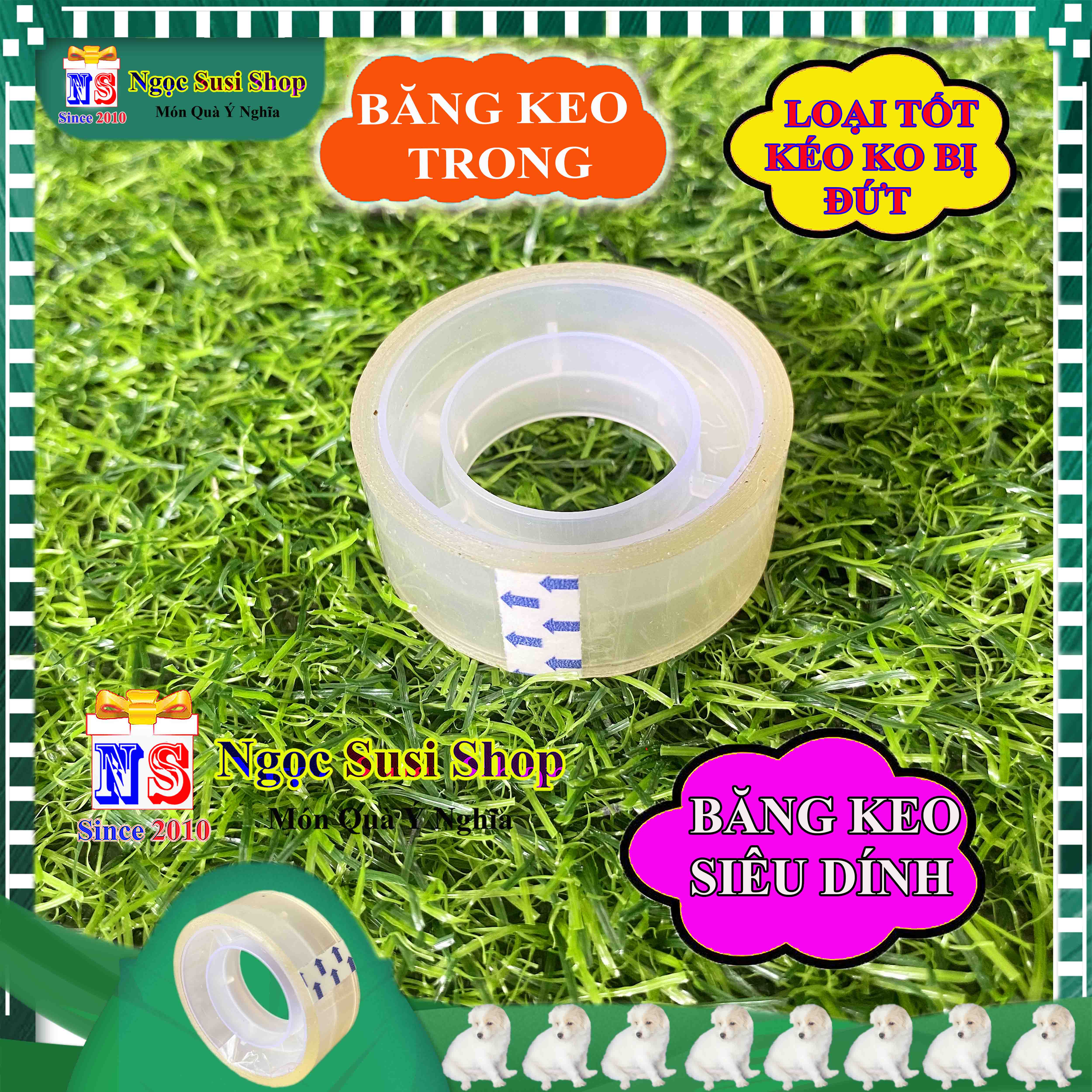 COMBO 2 CUỘN BĂNG KEO TRONG NHỎ 0.4CM 10G SIÊU DÍNH - CUỘN BĂNG DÍNH TRONG
