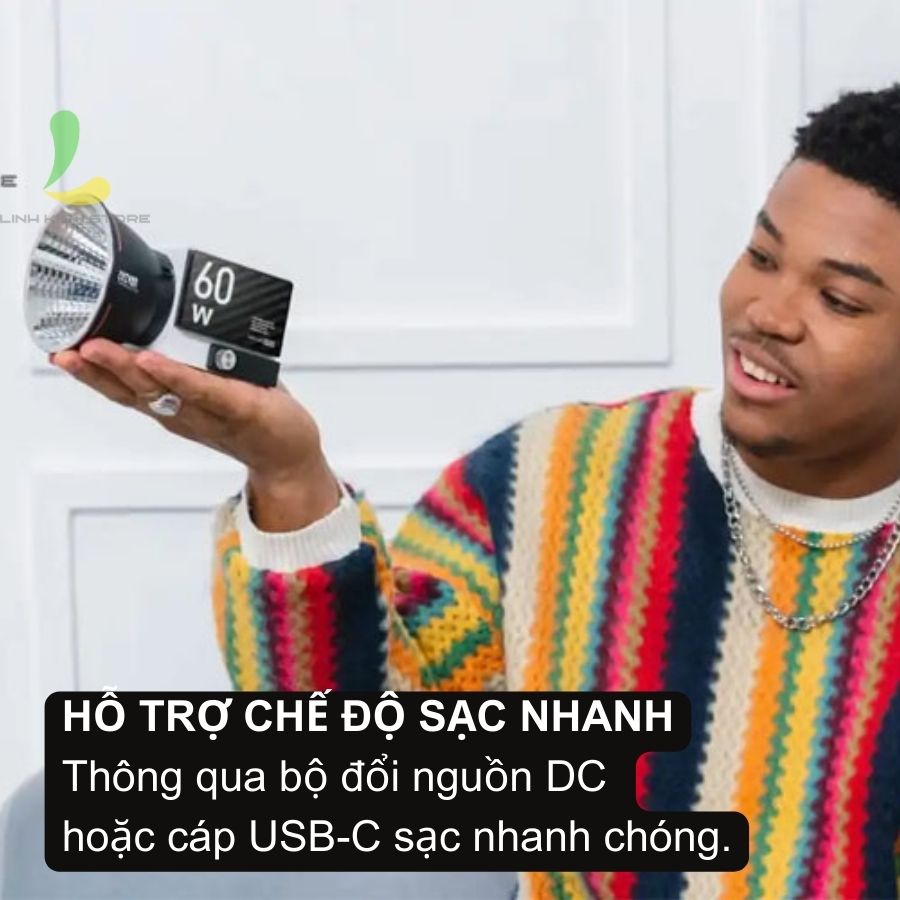 Đèn Led Zhiyun Molus G60 - Đèn cầm tay chuyên dụng cho Studio & sản xuất phim công suất 60W - Hàng nhập khẩu